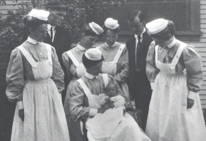 First year nurses with baby in 1907
