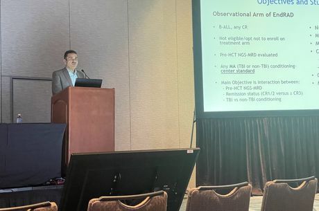 Hisham Abdel-Azim, MD, MS, chief of the division of transplant and cellular therapy at LLU Cancer Center presents study findings at the Transplantation &amp;amp; Cellular Therapy Meetings of ASTCT and CIBMTR. 